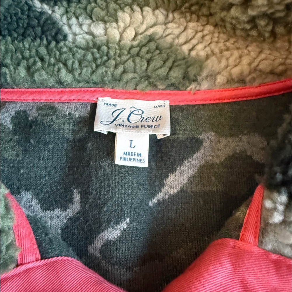 J. Crew Camouflage Fleece with Pink Trim - Picture 2 of 3